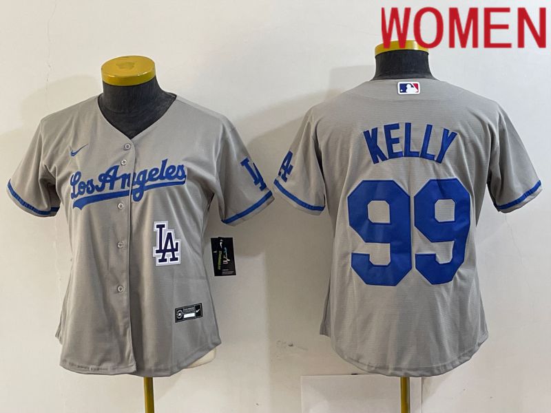 Women Los Angeles Dodgers 99 Kelly Grey 2024 Nike Game MLB Jersey style 11